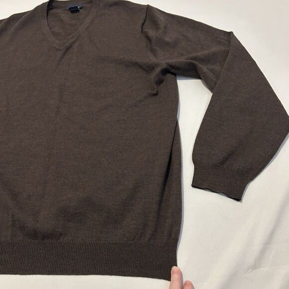 Brooks Brothers 365 Merino Wool Sweater V Neck Pullover Brown - Mens Large - Picture 5 of 10